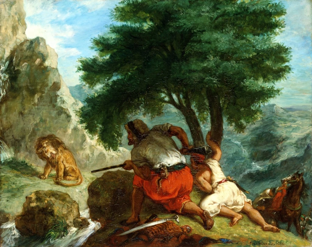 Caccia al leone in Marocco, 1854 - State Hermitage Museum, St. Petersburg